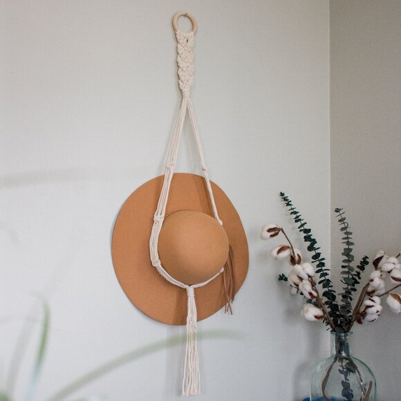 Boho Macrame Hat Hanger - Picture 1 of 4